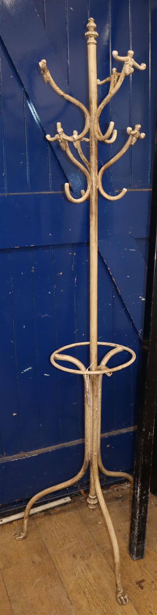 A painted metal coat stand H.193cm